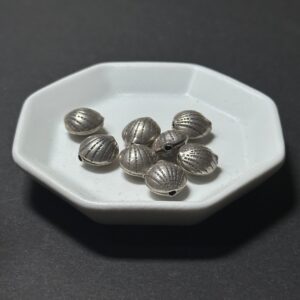 泰國清邁手工銀配件｜貝殼紋通孔珠 1入｜串珠材料