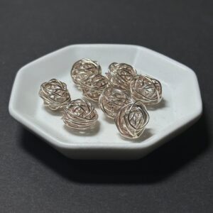 泰國清邁手工銀配件｜銀線纏繞通孔珠 1入｜串珠材料