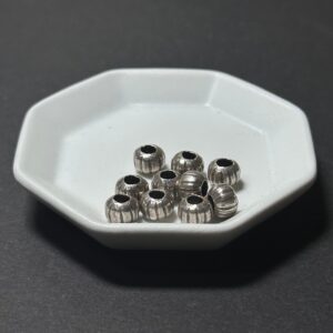 泰國清邁手工銀配件｜瓜形扁通孔珠 1入｜串珠材料