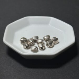 泰國清邁手工銀配件｜兩片葉形通孔珠 1入｜串珠材料