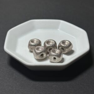 泰國清邁手工銀配件｜凹面方塊通孔珠 1入｜串珠材料