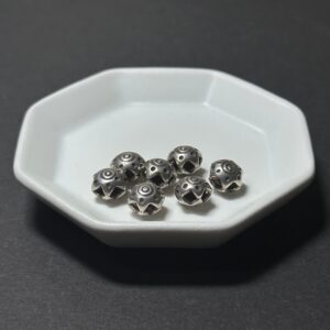 泰國清邁手工銀配件｜太陽雕刻通孔珠 1入｜串珠材料
