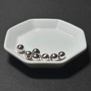 泰國清邁手工銀配件｜圓形亮面通孔珠 1入｜串珠材料