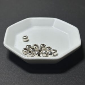 泰國清邁手工銀配件｜微捶打紋原扁通孔珠 1入｜串珠材料