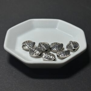 泰國清邁手工銀配件｜兩片魚形通孔珠 1入｜串珠材料