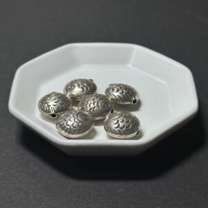 泰國清邁手工銀配件｜圓潤魚形通孔珠 1入｜串珠材料