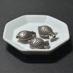 泰國清邁手工銀配件｜立體魚形通孔珠 1入｜串珠材料