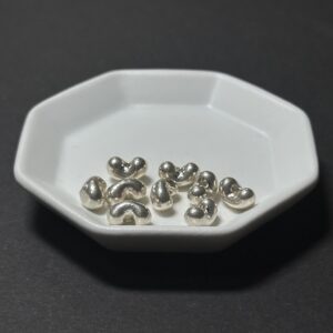 泰國清邁手工銀配件｜豆狀通孔珠 1入｜串珠材料