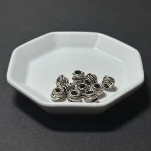 泰國清邁手工銀配件｜銀線整齊纏繞通孔珠通孔珠 1入｜串珠材料