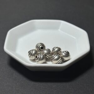 泰國清邁手工銀配件｜飛碟形雙面圈圈通孔珠 1入｜串珠材料