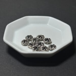 泰國清邁手工銀配件｜輪框形雕花隔珠大 1入｜串珠材料