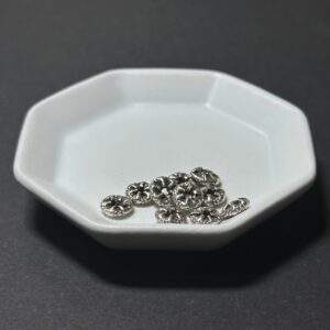 泰國清邁手工銀配件｜輪框形雕花隔珠小 1入｜串珠材料