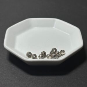 泰國清邁手工銀配件｜飛碟形銀線纏繞通孔珠B 1入｜串珠材料