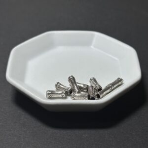 泰國清邁手工銀配件｜竹節形圓圈雕花通孔珠 1入｜串珠材料