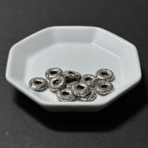 泰國清邁手工銀配件｜雙層圓圈雕花圓隔片 1入｜串珠材料