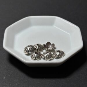泰國清邁手工銀配件｜花瓣形通孔隔片D 1入｜串珠材料