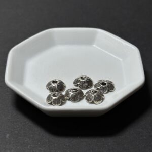 泰國清邁手工銀配件｜花瓣形通孔隔片F 1入｜串珠材料