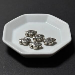 泰國清邁手工銀配件｜雲朵形雕花通孔珠 1入｜串珠材料