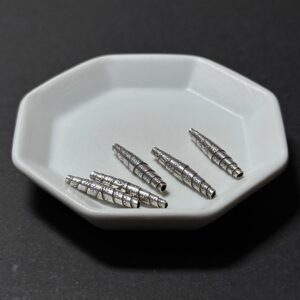 泰國清邁手工銀配件｜捲紙形通孔珠 1入｜串珠材料