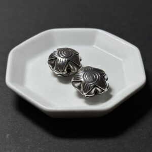 泰國清邁手工銀配件｜星形雕線通孔珠 1入｜串珠材料