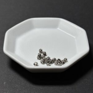泰國清邁手工銀配件｜十四面體雕花通孔珠 1入｜串珠材料