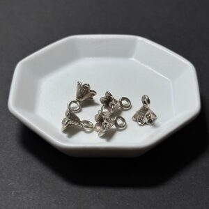 泰國清邁手工銀配件｜五瓣花吊飾小 1入｜串珠材料