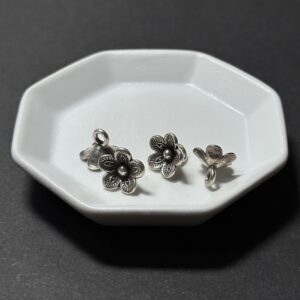 泰國清邁手工銀配件｜五瓣花吊飾大 1入｜串珠材料