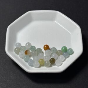 天然翡翠配件｜三彩冰糯翡翠圓珠 4.5mm 1粒｜串珠材料