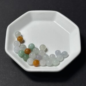 天然翡翠配件｜三彩冰糯翡翠圓珠 5mm 1粒｜串珠材料