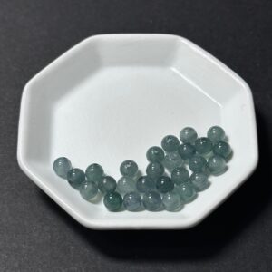 天然翡翠配件｜瓜料藍水玻璃種圓珠 4mm 1粒｜串珠材料