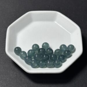 天然翡翠配件｜瓜料藍水玻璃種圓珠 6mm 1粒｜串珠材料