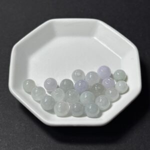 天然翡翠配件｜冰紫羅蘭翡翠圓珠 7mm 1粒｜串珠材料