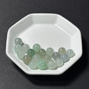 天然翡翠配件｜冰綠翡翠圓珠 7mm 1粒｜串珠材料