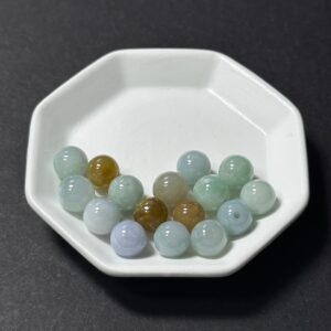 天然翡翠配件｜多彩翡翠圓珠  7.5mm 1粒｜串珠材料