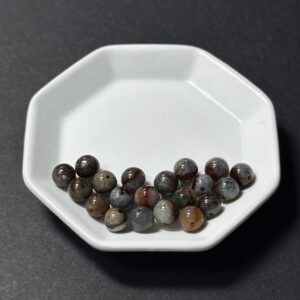 天然翡翠配件｜多彩紅烏雞翡翠圓珠 6mm 1粒｜串珠材料