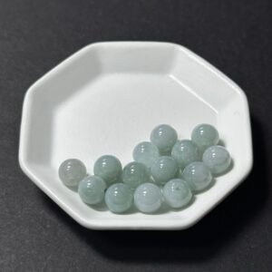 天然翡翠配件｜豆綠翡翠圓珠 7.5mm 1粒｜串珠材料