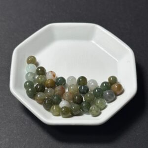 天然翡翠配件｜油青多彩烏雞翡翠圓珠 4mm 1粒｜串珠材料