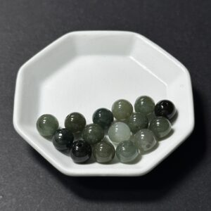 天然翡翠配件｜油青翡翠圓珠 7.5mm 1粒｜串珠材料