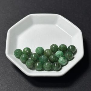 天然翡翠配件｜花綠翡翠圓珠 6.5mm 1粒｜串珠材料