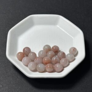 天然翡翠配件｜紫底紅花灑金細糯翡翠圓珠 7mm 1粒｜串珠材料