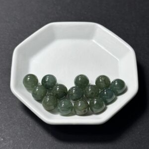 天然翡翠配件｜黃綠油青翡翠圓珠 8mm 1粒｜串珠材料