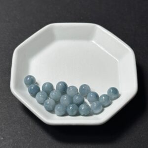 天然翡翠配件｜緬牛仔藍翡翠圓珠 6mm 1粒｜串珠材料