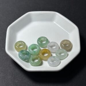 天然翡翠配件｜翡翠圈圈珠 4x11x11mm 1粒｜串珠材料