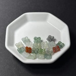 天然翡翠配件｜冰種翡翠桂花 4x6x6mm 1粒｜串珠材料