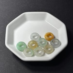 天然翡翠配件｜多彩翡翠甜甜圈 10mm 1粒｜串珠材料