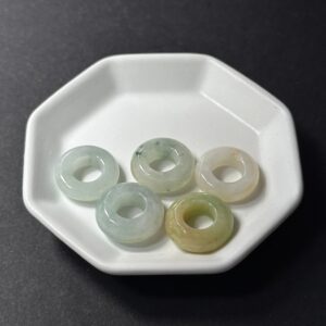 天然翡翠配件｜多彩翡翠甜甜圈 15mm 1粒｜串珠材料