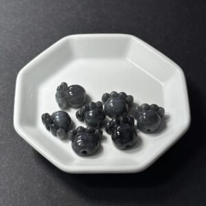 天然翡翠配件｜烏雞翡翠腳掌 5x8x10mm 1粒｜串珠材料