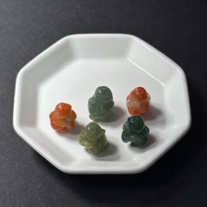 天然翡翠配件｜翡翠大蘿蔔兔 高13mm 1粒｜串珠材料