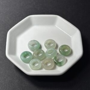天然翡翠配件｜翡翠小甜甜圈 3.5x10x10mm 1粒｜串珠材料