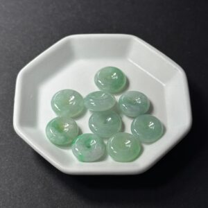 天然翡翠配件｜翡翠平安扣 12mm 1粒｜串珠材料